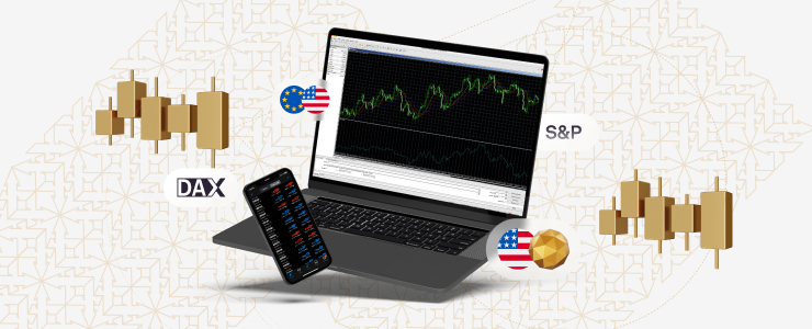 Live forex trading on a laptop, displaying charts for USD and other currencies in a professional setting.