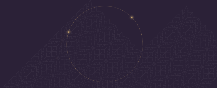 A dark background featuring a central circle, symbolizing market risk analysis in forex asset planning.