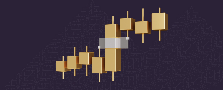 A gold bar displayed prominently, representing financial assets in forex trading contexts.