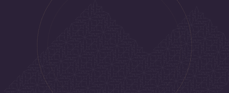 Abstract dark geometric pattern forming mountain-like shapes with circular dotted outlines, resembling a stylized forex chart background.