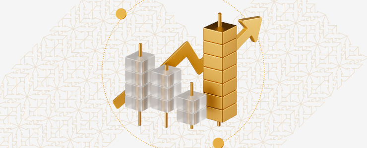 A gold and white backdrop displays a chart and a gold arrow, demonstrating how to leverage technical analysis for gains.