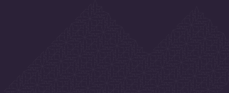 Um fundo roxo escuro com um desenho de montanha, simbolizando o comércio móvel e os padrões gráficos dos pares de moedas.