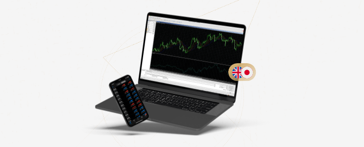A laptop displaying a forex trading platform, with a trader analyzing currency pairs and market trends.