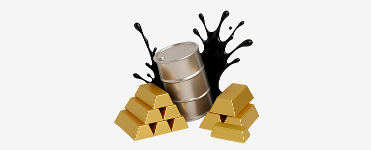 Gold and oil market sentiment influenced by inflation, real yields, and commodity prices