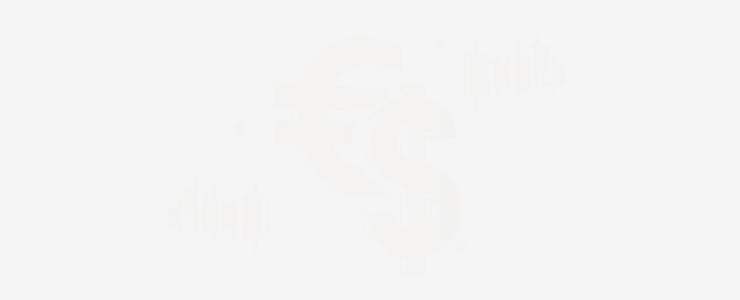 Forex currency analysis showing the US dollar and euro pair, with financial charts and money symbols in the background.